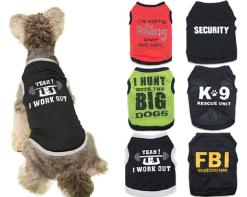 6 Pieces Small Puppy Shirts for Boy Dog Clothes Pet Dogs T Shirt Chihuahua Clothes Cat Shirts Pet Boys Tshirts for Small Dogs Boy T-Shirt Cat Vest Apparel