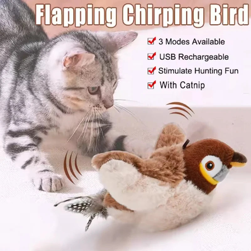Interactive Plush Chirping Bird Toy