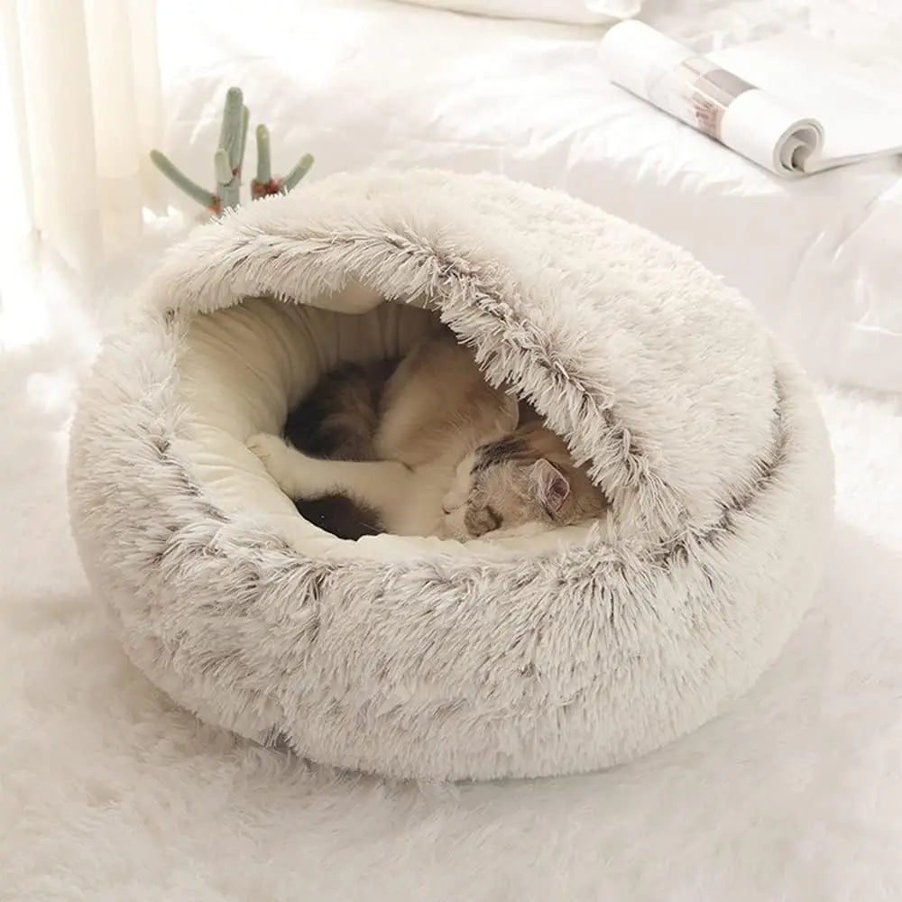 Soft Plush 2-in-1 Pet Bed & Cave