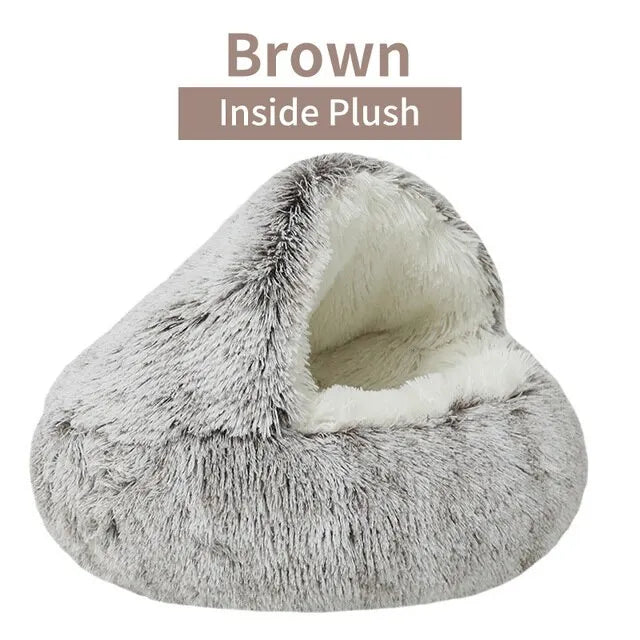 Soft Plush 2-in-1 Pet Bed & Cave