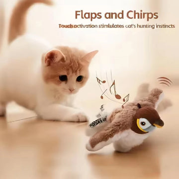 Interactive Plush Chirping Bird Toy