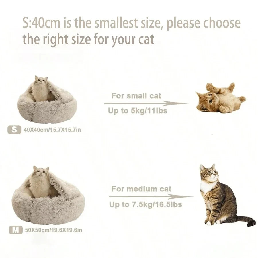 Soft Plush 2-in-1 Pet Bed & Cave