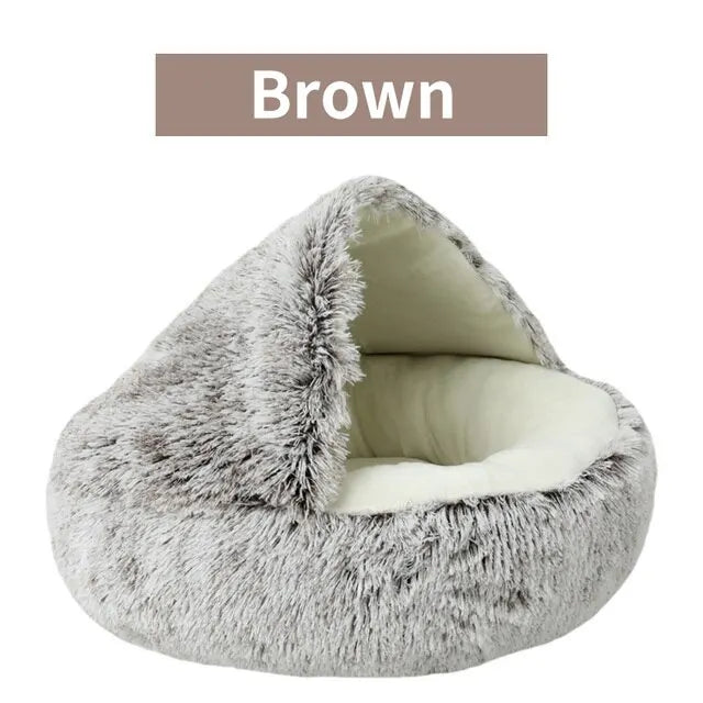 Soft Plush 2-in-1 Pet Bed & Cave