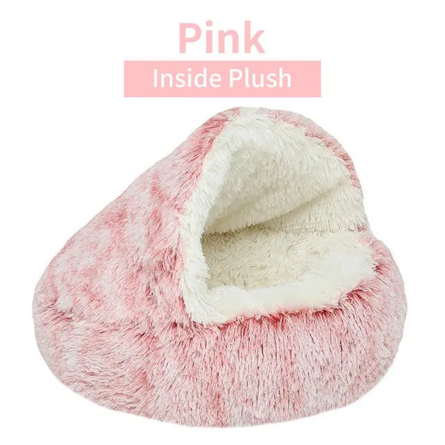 Soft Plush 2-in-1 Pet Bed & Cave