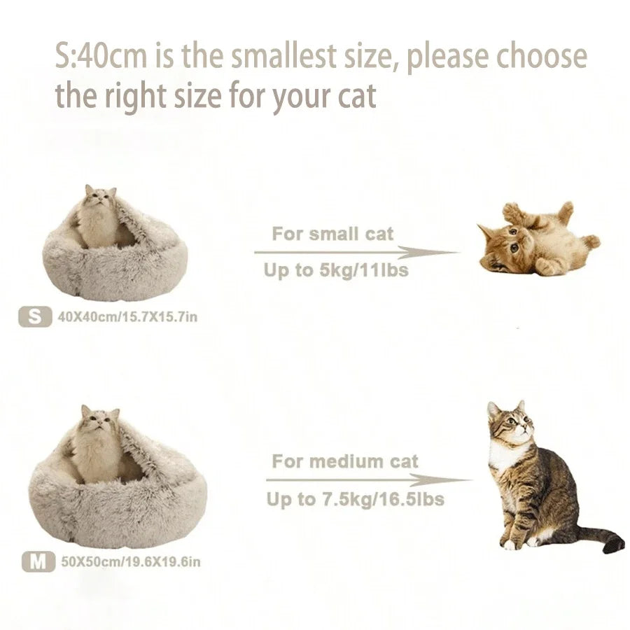 Soft Plush 2-in-1 Pet Bed & Cave