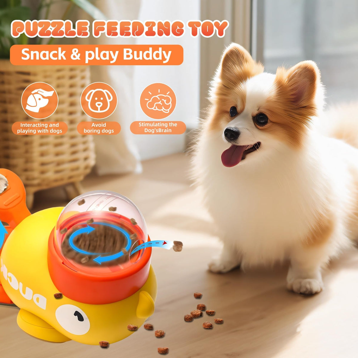 Duck Shaped Interactive Dog Treat Dispenser - Pawtopia-Shop