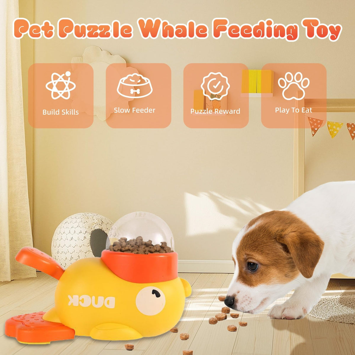 Duck Shaped Interactive Dog Treat Dispenser - Pawtopia-Shop