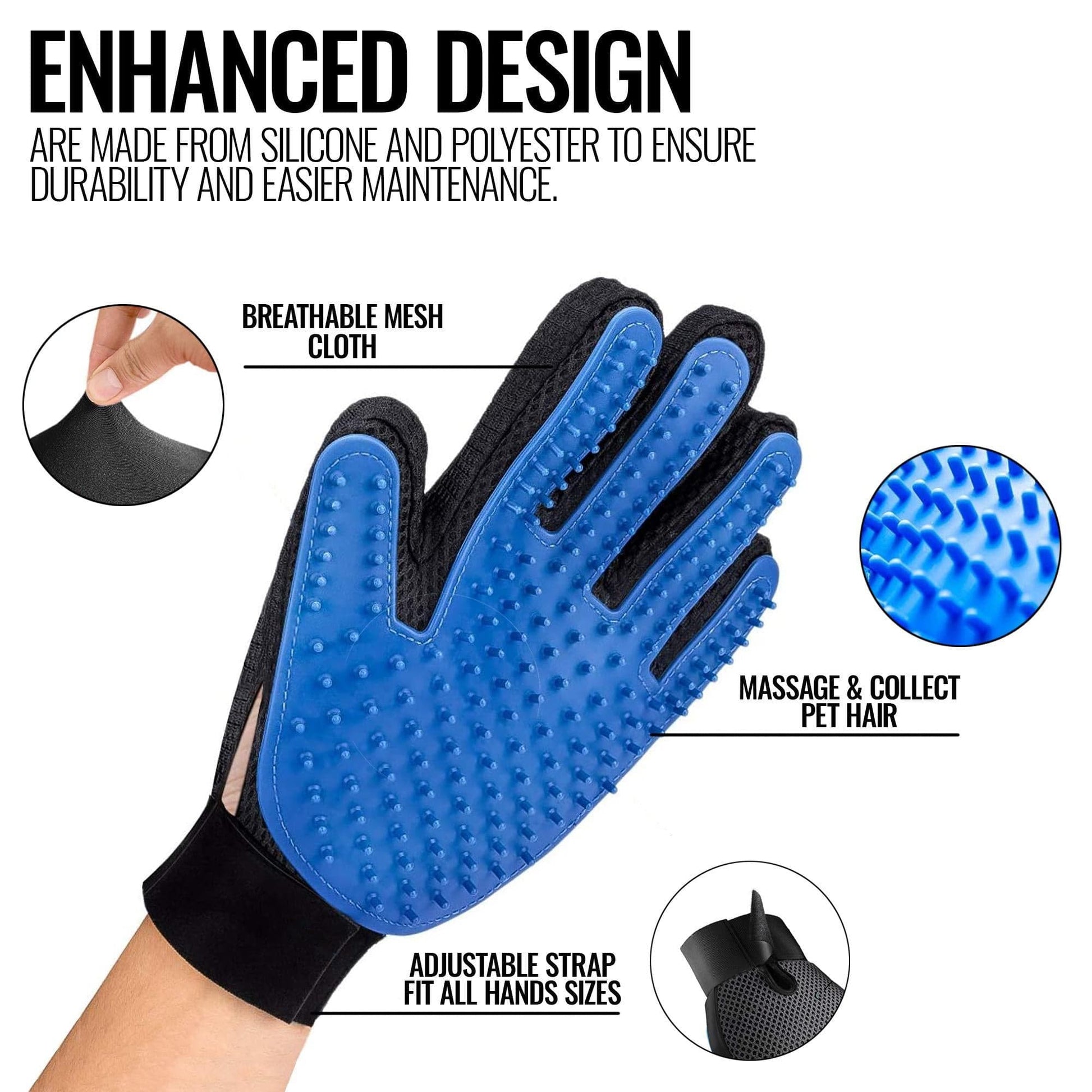 Pet Grooming Gloves — Pet Them, De-Shed Them - Pawtopia-Shop